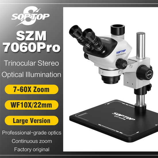 SOPTOP 7060 Pro Trinocular Stereo High Precision Lab Mobile Repairing Microscope in Bangladesh