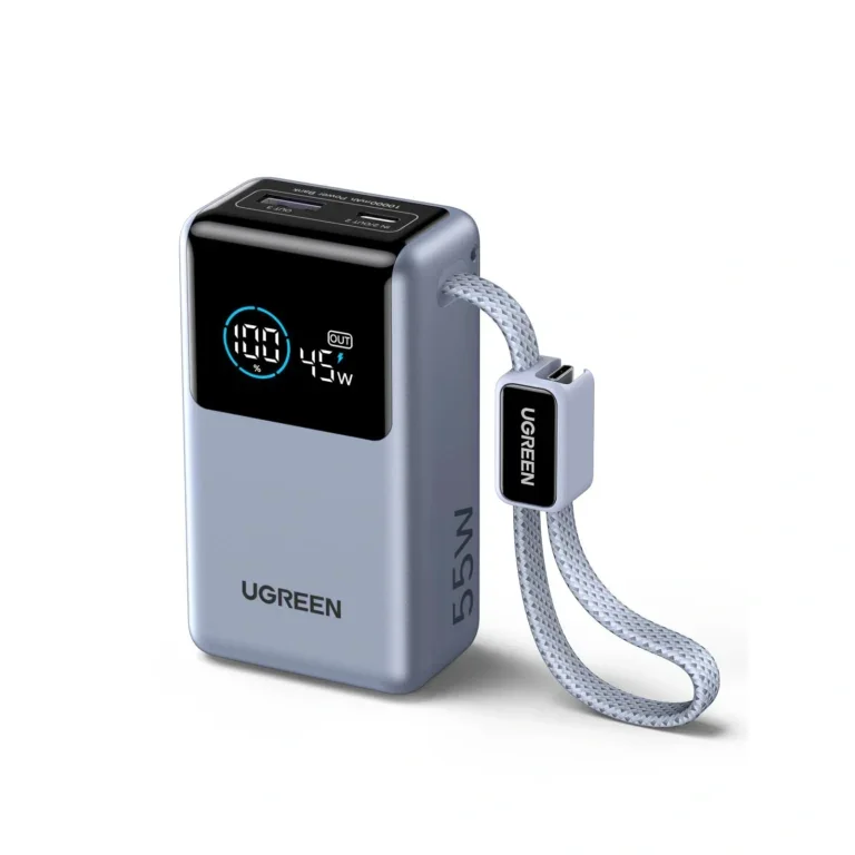 UGREEN 10000mAh 55W Nexode Pro Smart Display Mini Power Bank with Build in Type C Cable in Bangladesh