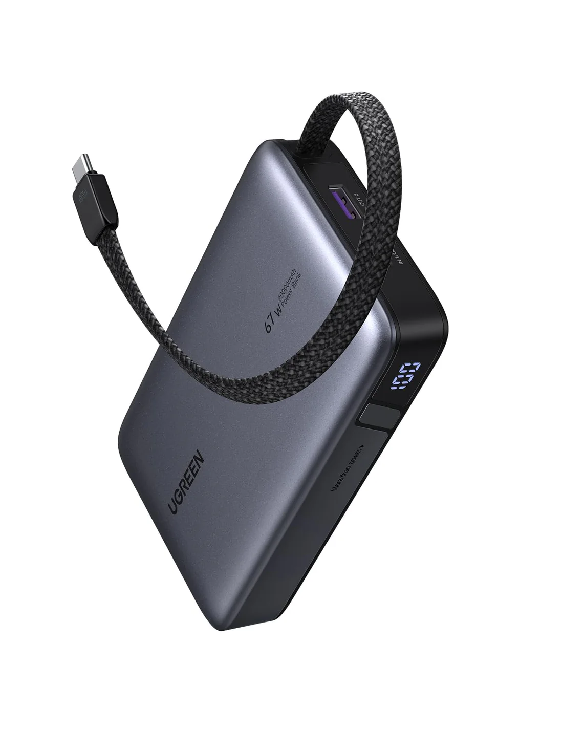 UGREEN 20000mAh 67W 1C1A Power Bank with Built in Cable 3C Version in Bangladesh