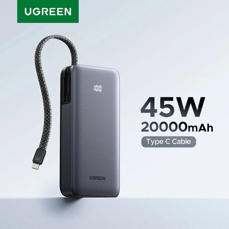 UGREEN Nexode 20000mAh 45W Power Bank with Built in Type C Cable in Bangladesh
