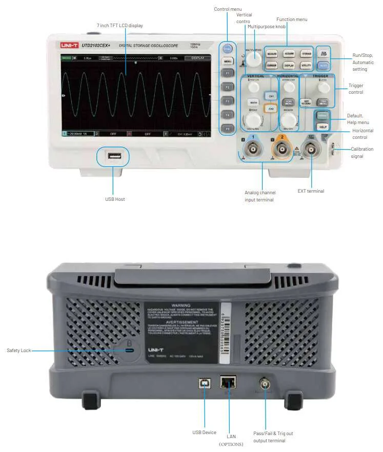UNI T UTD2102CEX+ 100Mhz 2 Channel Digital Storage Oscilloscope in Bangladesh