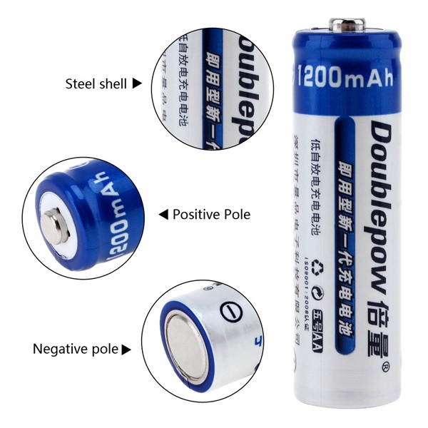 Doublepow NiMH Rechargeable Battery AA 1200mAh